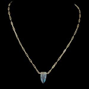 Kyanite Gold Filled Charm Estate Chain Necklace